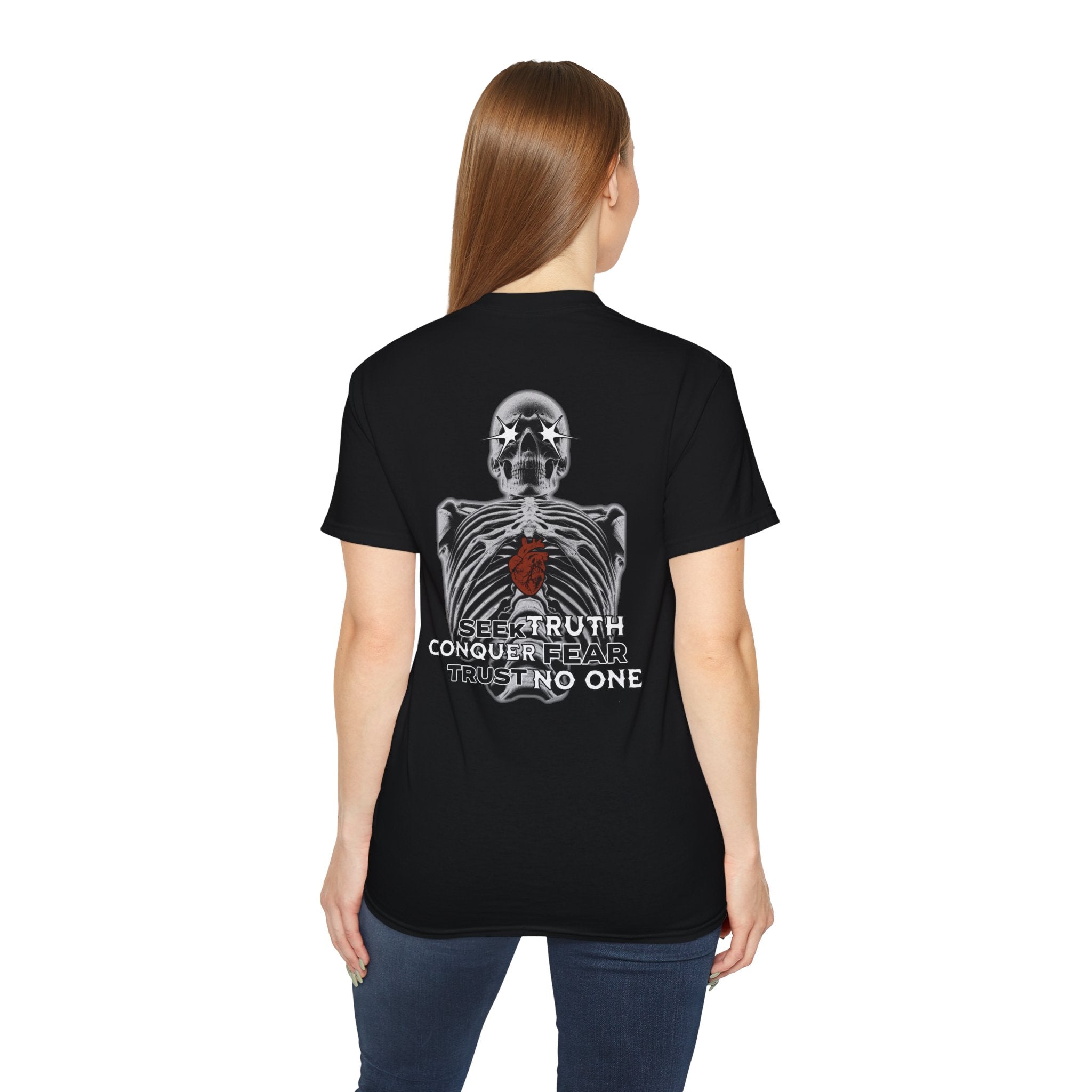 Exposed Heart - Unisex Cotton Tee (Back) - Damned Threads